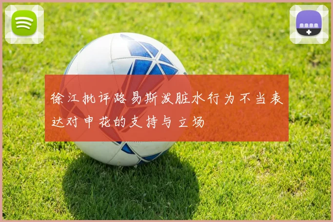 徐江批评路易斯泼脏水行为不当表达对申花的支持与立场